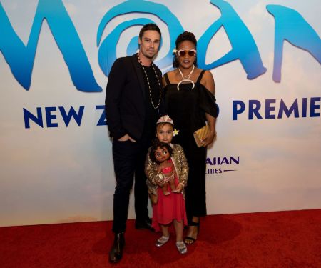 Jay Ryan and his girlfriend Dianna Fuemana with their daughter Eve.